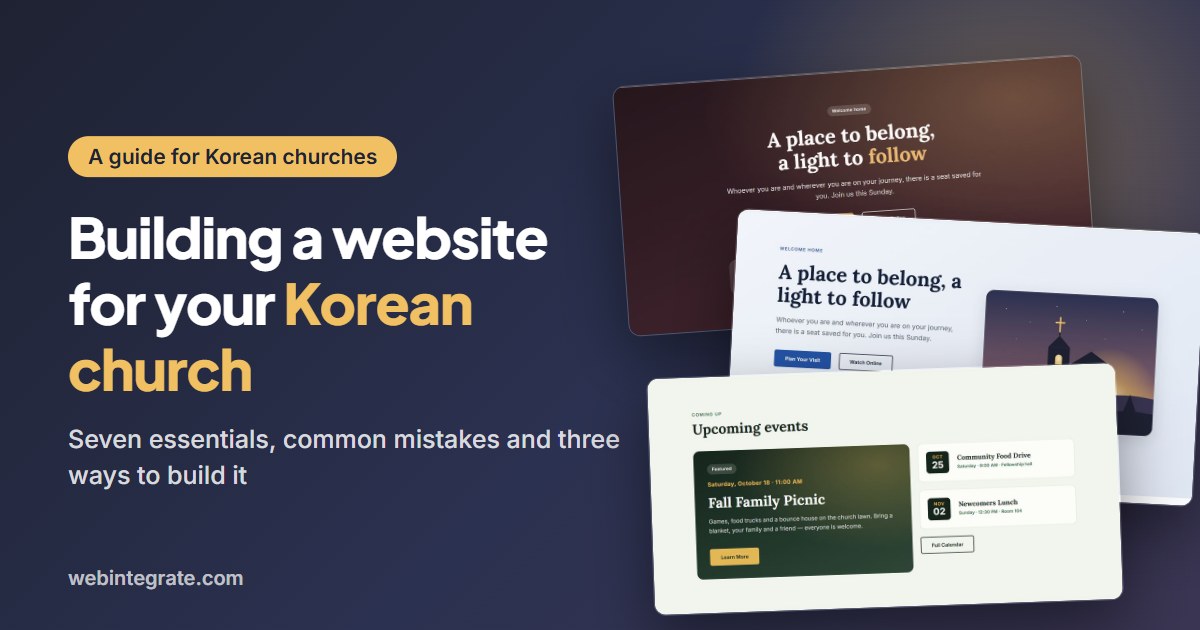 A guide for Korean churches: building a church website, with sample church website designs